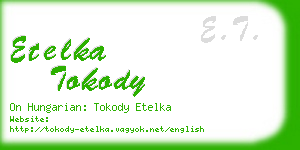 etelka tokody business card